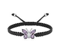 BAOWIQI Braccialetto con urna a farfalla per ceneri corda intrecciata regolabile gioielli per cenere per cane gatto ricordo braccialetto mini funerale per donna uomo, 18cm/7.08in, Acciaio inossidabile