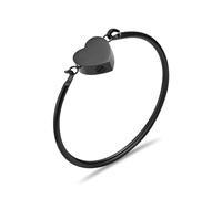 BAOWIQI Braccialetto con urna a forma di cuore per ceneri in acciaio inossidabile, braccialetto commemorativo per ceneri di cremazione, regalo per donne e ragazze, per la perdita di uno, 18cm/7.08in