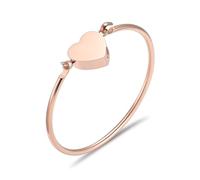 BAOWIQI Braccialetto con urna a forma di cuore per ceneri in acciaio inossidabile, braccialetto commemorativo per ceneri di cremazione, regalo per donne e ragazze, per la perdita di uno, 18cm/7.08in