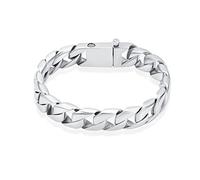 BAOWIQI Braccialetto con urna di cremazione per ceneri umane da uomo in argento a maglia cubana gioielli per cremazione per ceneri urna ricordo commemorativo portacenere braccialetto di amore, 18cm