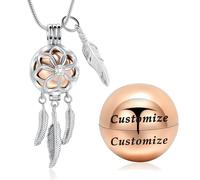 BAOWIQI Collana con ciondolo a forma di acchiappasogni, per ceneri e | Collana commemorativa in acciaio inox, per conservare le ceneri di animali domestici, gatti, cani, con strumento di