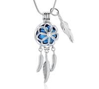 BAOWIQI Collana con ciondolo a forma di acchiappasogni, per ceneri e | Collana commemorativa in acciaio inox, per conservare le ceneri di animali domestici, gatti, cani, con strumento di