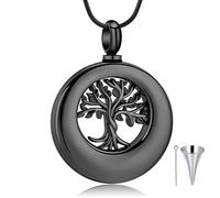 BAOWIQI Collana con urna a cerchio della vita per ceneri albero della vita gioielli per donne uomini in acciaio inossidabile ciondolo commemorativo per animali domestici umani ricordo gioielli in