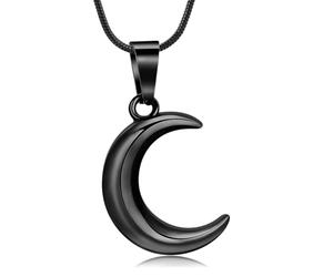 BAOWIQI Collana con urna lunare per ceneri gioielli per cremazione per donne e uomini, ciondolo commemorativo in acciaio inossidabile per animali domestici umani, ricordo di cenere, gioielli per lutto