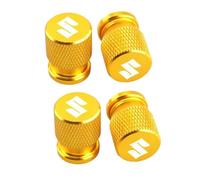 BAOYBS 4 Tappi Coprivalvola Pneumatici per Suzuki Jimny 2005-2018, Coperture Valvola Resistenti con Guarnizione Interna Resistenti a Corrosione Tappino Valvola,Gold