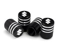 BAOYBS 4 Tappi Coprivalvola Pneumatici per Suzuki S-Cross III 2022, Coperture Valvola Resistenti con Guarnizione Interna Resistenti a Corrosione Tappino Valvola,Black