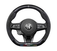 BAOYBS Coprivolante Auto per Alfa Romeo 147GTA Tonale Giulia Mito 156 159 Giulia, Antiscivolo Traspirante Copri Sterzo Macchina Fodera Avvolgente Presa Confort Regali Donna e Uomo,Black