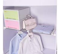 BAOYOUNI Mensola Estensibile per Armadio Ripiano Scaffale Telescopico, Senza Foratura, Lunghezza Regolabile 84-117,5 cm, Scomparto Separatore per Guardaroba, Cucina, Bagno, Camera da Letto, Avorio