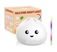 BaoZi, luce notturna a forma di panino, dimmerabile, con luce calda e 7 colori, ricaricabile tramite USB, luce d'atmosfera per la casa