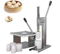 Baozi Maker - Stampo semi-automatico in acciaio inox, con pressa per impasti e macchina di chiusura, 3 stampi, per 400-500 panini all'ora, ideale per deliziosi baozi fatti in casa