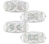 BAOZOON 4 pettini magici per capelli con perle, elasticizzati, doppi pettini laterali, con perline, per chignon, accessori per acconciature per donne e ragazze (albero con fiori)