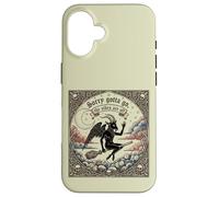 Baphomet Capra Cavalcando una strega scopa scusa devo andare Custodia per iPhone 16