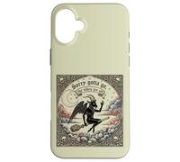 Baphomet Capra Cavalcando una strega scopa scusa devo andare Custodia per iPhone 16 Plus