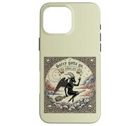 Baphomet Capra Cavalcando una strega scopa scusa devo andare Custodia per iPhone 16 Pro Max