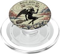 Baphomet Capra Cavalcando una strega scopa scusa devo andare PopSockets PopGrip per MagSafe