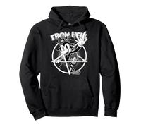 Baphomet Retro Cartoon Corna del Diavolo 666% dall'inferno Felpa con Cappuccio
