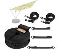 BAPPKON Borsa per pesi per ombrellone, resistente, capacità 40 kg + 5 cinghie di fissaggio per ombrelloni a sbalzo e da giardino, sacco di sabbia resistente alle intemperie per patio, gazebo e