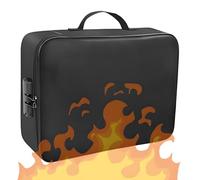 BAPPKON Scatola portadocumenti ignifuga, con serratura, 36,8 x 28 x 10,2 cm, grande capacità, a 3 strati, impermeabile, con serratura, per passaporti, certificati, oggetti di valore, colore nero