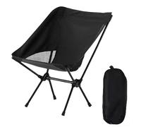 BAPPKON Sedia da campeggio pieghevole, leggera, portatile, ultraleggera, per adulti e bambini, ideale per spiaggia, giardino, pesca, escursionismo e picnic, con borsa per il trasporto, colore nero