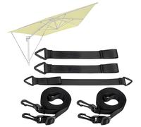 BAPPKON Set di 5 cinghie antivento per ombrellone a sbalzo, per giardino, terrazza, balcone, kit di fissaggio regolabile resistente alle intemperie con ganci a moschettone, cinghie di fissaggio