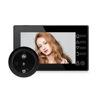 BAPPRJJ Spioncino video da 4,3 pollici, 140°, telecamera for videocitofono, monitor di sicurezza, campanello visivo HD 1080P(Q10-black)