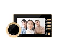 BAPPRJJ Spioncino video da 4,3 pollici, 140°, telecamera for videocitofono, monitor di sicurezza, campanello visivo HD 1080P(Q10-golden)