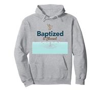 Baptized & Blessed Faith Colomba Battesimo Celebrazione Regalo Felpa con Cappuccio, Unisex per Adulti, Grigio Melange, XL