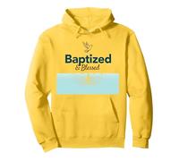 Baptized & Blessed Faith Colomba Battesimo Celebrazione Regalo Felpa con Cappuccio, Unisex per Adulti, Limone, S
