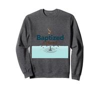 Baptized & Blessed Faith Colomba Battesimo Celebrazione Regalo Felpa, Unisex per Adulti, Grigio Scuro, S