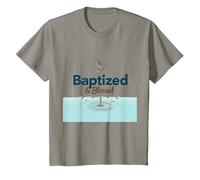 Baptized & Blessed Faith Colomba Battesimo Celebrazione Regalo Maglietta, Bambini, Ardesia, 4 Anni