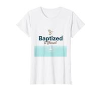 Baptized & Blessed Faith Colomba Battesimo Celebrazione Regalo Maglietta, Donna, Bianco, S