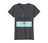 Baptized & Blessed Faith Colomba Battesimo Celebrazione Regalo Maglietta, Donna, Grigio Scuro, S