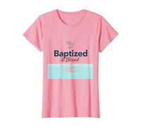 Baptized & Blessed Faith Colomba Battesimo Celebrazione Regalo Maglietta, Donna, Rosa, M