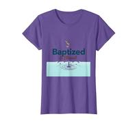 Baptized & Blessed Faith Colomba Battesimo Celebrazione Regalo Maglietta, Donna, Viola mélange, M