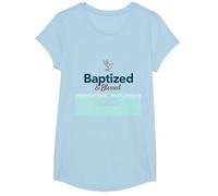 Baptized & Blessed Faith Colomba Battesimo Celebrazione Regalo Maglietta, Ragazze, Celeste, S
