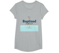Baptized & Blessed Faith Colomba Battesimo Celebrazione Regalo Maglietta, Ragazze, Grigio Melange, XS