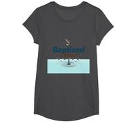 Baptized & Blessed Faith Colomba Battesimo Celebrazione Regalo Maglietta, Ragazze, Grigio Scuro, M