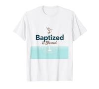 Baptized & Blessed Faith Colomba Battesimo Celebrazione Regalo Maglietta, Uomo, Bianco, XXL