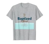 Baptized & Blessed Faith Colomba Battesimo Celebrazione Regalo Maglietta, Uomo, Grigio Melange, XL