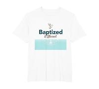 Baptized & Blessed Faith Colomba Battesimo Celebrazione Regalo Maglietta, Uomo Taglie Grandi, Bianco, 4X Tall