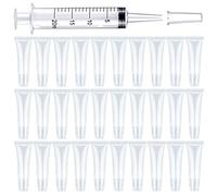 BAQI - Confezione da 30 contenitori vuoti per lucidalabbra trasparenti da 10 ml, con 1 siringa in plastica da 20 ml, ricaricabili, vuoti, per cosmetici e cosmetici, per donne e ragazze