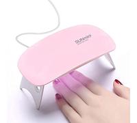 Baqi - Mini lampada UV LED per unghie, portatile, 6 W, USB, strumento per asciugare lo smalto e manicure, luce per smalto gel a forma di mouse, leggera, tascabile, per uso domestico e in salone, rosa