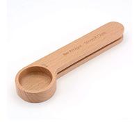 Bar Amigos Paletta caffè in legno e clip per borsa. Sigilla buste dosatrici, misurino per chicchi macinati, caffè espresso e tisane sfuse, regalo per gli amanti del caffè