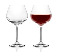 Bar Amigos TURBULENCE - Coppia di calici Deluxe in cristallo di Boemia, forma ondulata specifica per decantazione vino, Vetro, 570ML / 20 ounce Burgundy