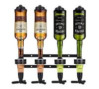 Bar Butler Dispenser Alcolici Bevande Erogatore 4 Bottiglie Dosatore Liquori Wine Rack Bar Bottiglia Ottica per Spiriti di Liquori Vino Birra, Ideale per Feste, celebrazioni, Decorazione(Nero)
