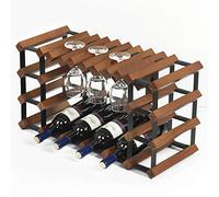 Bar commerciale in puro legno uva portabottiglie appeso invertito calice mensola in vetro porta vino rosso porta vino domestico vetrina (colore: beige)