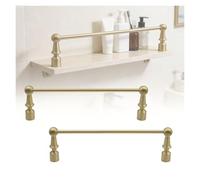 Bar della guardia dello scaffale d'ottone, set di ringhiere del cabinet regolabile a 12-36 pollici per gli scaffali di esposizione, facile installazione fai-da-te per evitare gli oggetti che si dispre