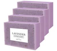 Bar di sapone di lavanda, sapone di lavanda 4 pezzi, 100 g di bar idratante nutrienti ingredienti naturali forniture per la doccia da bagno multiuso per tutta la pelle