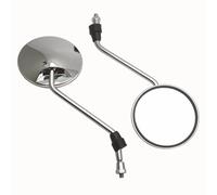 Bar End Laterale Specchietti 1 Paio Specchietti per Scooter per Moto Cromati Argento Specchietto Retrovisore per Moto Universale con Filettatura da 8 Mm Specchi Convessi Ovali Rotondi