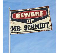 Bar For Man Cave Beware Of Mr. Schmidt, bandiere per camera delle ragazze, decorazione per balcone (120 x 180 cm)